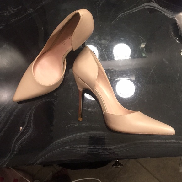 Aldo Shoes - Aldo Nude Metal Heel Pumps
